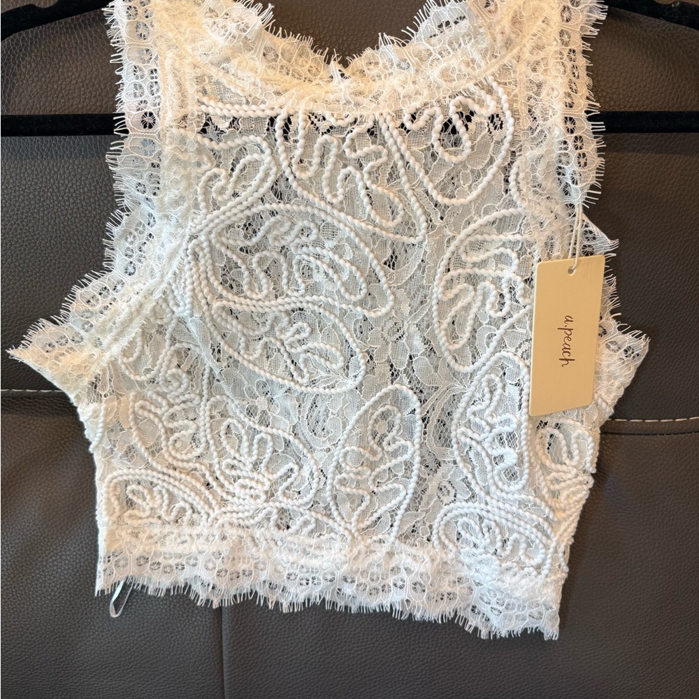 Elegant White Lace Crop Top